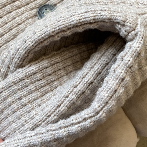 Tonet Wool Cashmere Blend Sweater Coat Beige Italy Long Cardigan Jacket - Picture 11 of 12